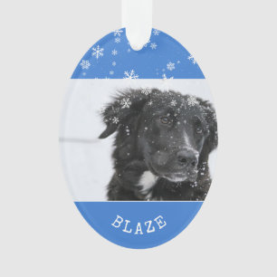 Border Collie Christmas Personalized Pet Photo Ornament