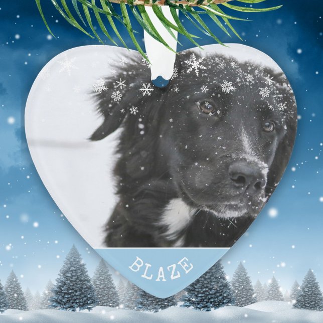 Border Collie Christmas Personalized Pet Photo Ornament (Creator Uploaded)