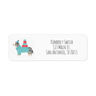 Border Collie Christmas Return Address 