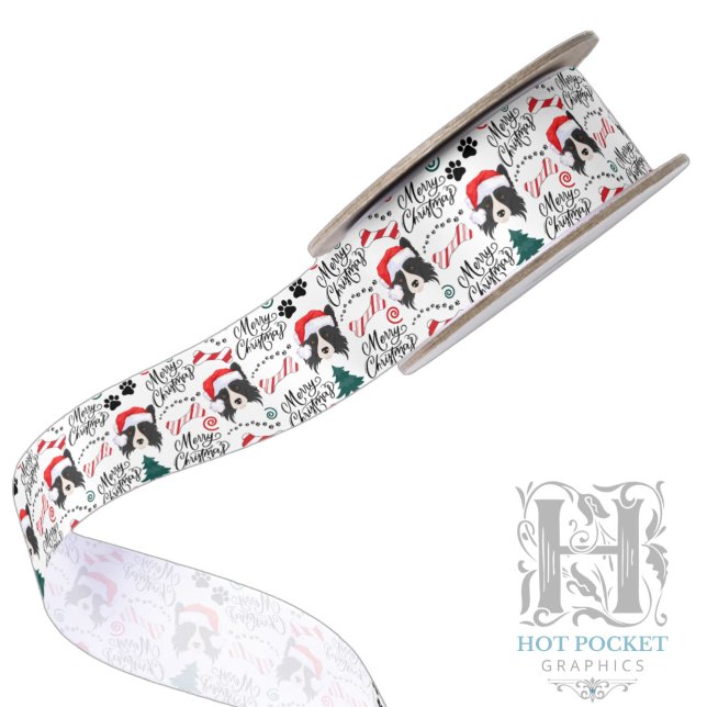 Border Collie Christmas Satin Ribbon (Creator Uploaded)