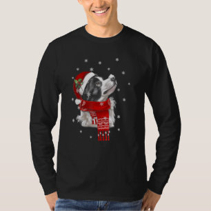 Border Collie Christmas Scarf Xmas Snow Santa Clau T-Shirt