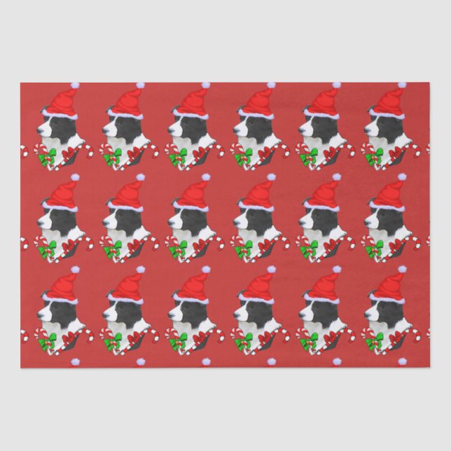 Border Collie Christmas Tissue Paper (Front)