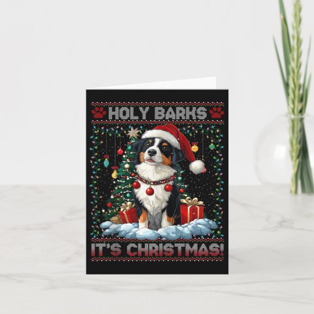 Border Collie Christmas Tree Decorations Dog Lover Card (Front)