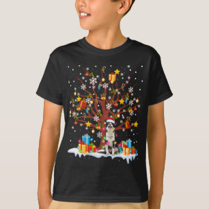 Border Collie Christmas Tree Lights Ornament Decor T-Shirt