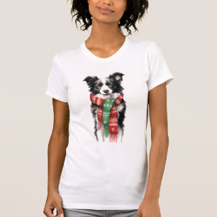 Border Collie Christmas Women’s T-Shirt – Festive