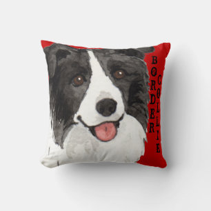 Border Collie Colour Block Throw Pillow