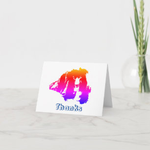 Border Collie Colour Silhouette Dog Thank You Card