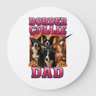 Border Collie Copy Copy Copy Large Clock