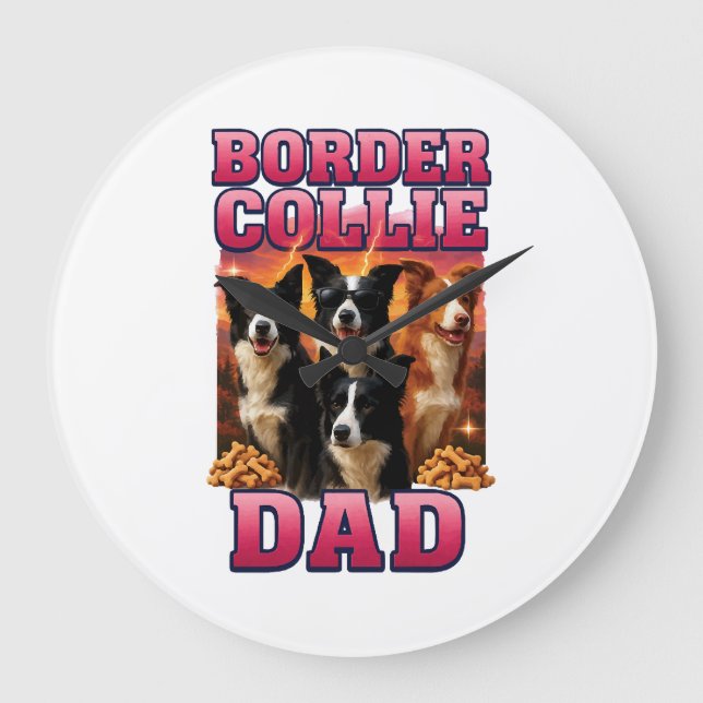 Border Collie Copy Copy Copy Large Clock (Front)