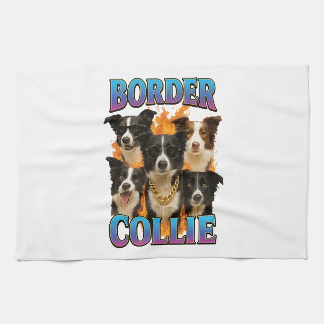 Border Collie Copy Kitchen Towel (Horizontal)