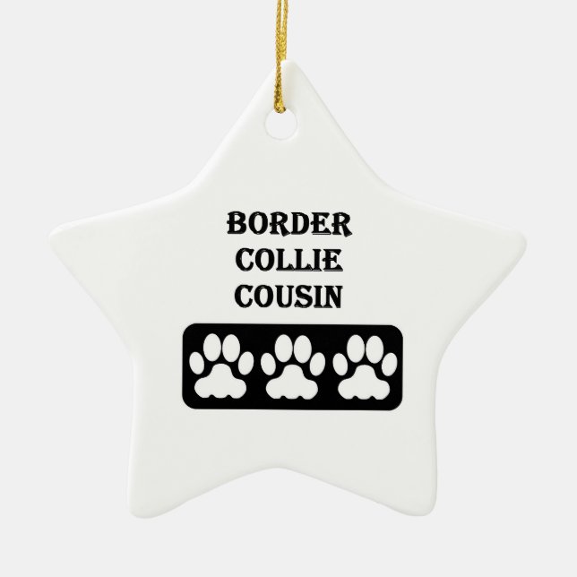 Border Collie Cousin Ceramic Ornament (Front)