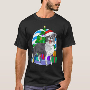 Border Collie Cute Dog Santa Christmas Tree Decor T-Shirt
