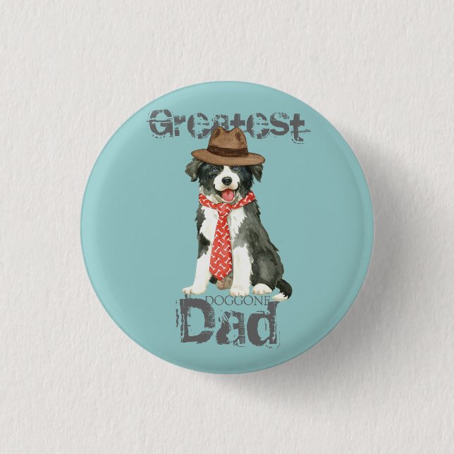 Border Collie Dad 1 Inch Round Button (Front)