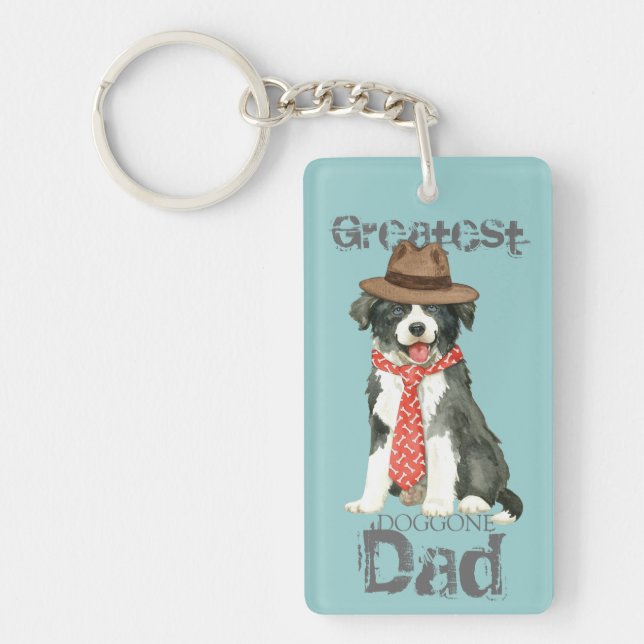 Border Collie Dad Keychain (Front)