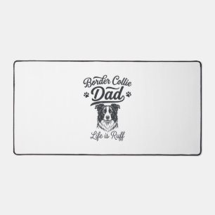 Border Collie Dad Life Is Ruff Vintage Shirt Desig Desk Mat