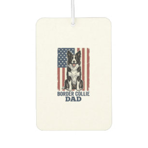 Border Collie Dad Patriotic Vintage Dog Shirt Desi Air Freshener