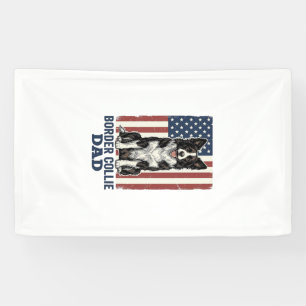 Border Collie Dad Patriotic Vintage Dog Shirt Desi Banner