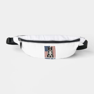 Border Collie Dad Patriotic Vintage Dog Shirt Desi Fanny Pack