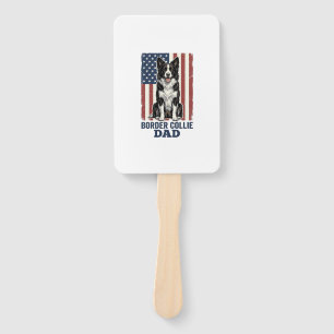 Border Collie Dad Patriotic Vintage Dog Shirt Desi Hand Fan