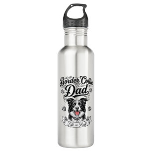 Border Collie Dad Vintage Engraving Dog Shirt Desi 710 Ml Water Bottle