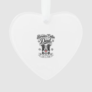 Border Collie Dad Vintage Engraving Dog Shirt Desi Ornament