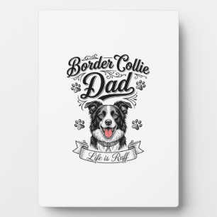 Border Collie Dad Vintage Engraving Dog Shirt Desi Plaque