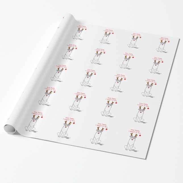 Border Collie Dear Santa.... Wrapping Paper (Unrolled)