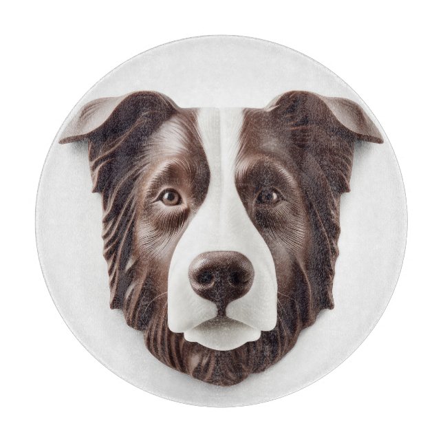 Border Collie Dog 3D Inspired Cutting Board (Front)
