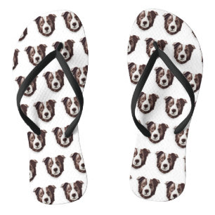 Border Collie Dog 3D Inspired Flip Flops