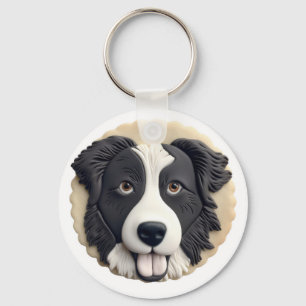 Border Collie Dog 3D Inspired  Keychain