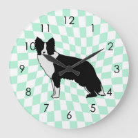 Border Collie Dog Abstract Illustration Chequered