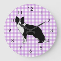 Border Collie Dog Abstract Illustration Gingham