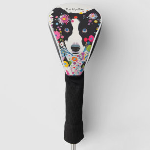 Border Collie Dog and Flowers  005 - Tailor jewel Golf Head Cover