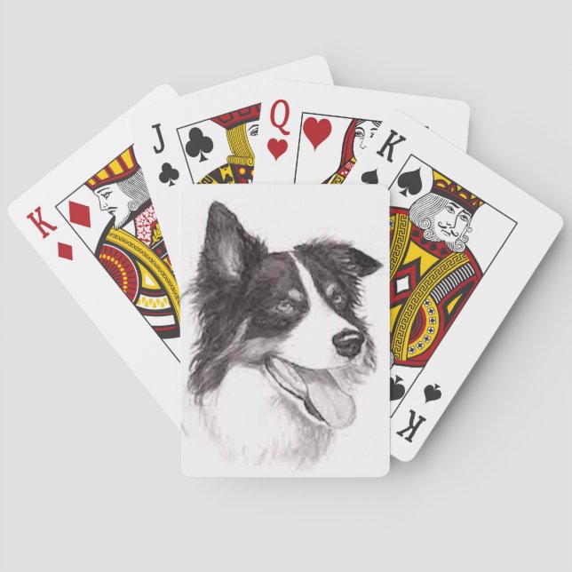 Border Collie Dog Art Playing Cards (Back)