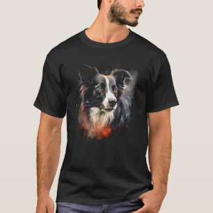 Border Collie Dog Australian Shepherd Graffiti Art T-Shirt