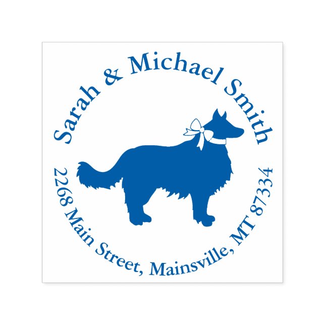 Border Collie Dog Baby Shower Puppy Blue Boy Self-inking Stamp (Design)