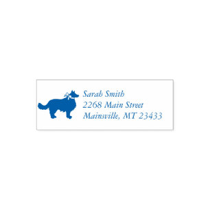 Border Collie Dog Baby Shower Puppy Blue Boy Self-inking Stamp