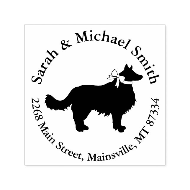 Border Collie Dog Baby Shower Puppy Grey Self-inking Stamp (Design)