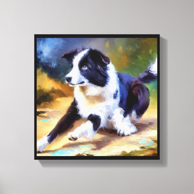 Border Collie Dog Canvas Print (Front)