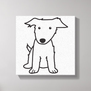 Border Collie Dog Cartoon Canvas Print