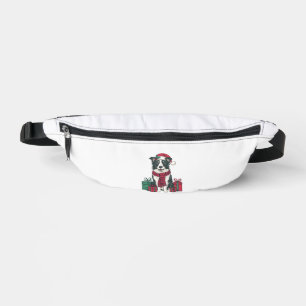 Border Collie Dog Christmas Parties Holiday Santa Fanny Pack