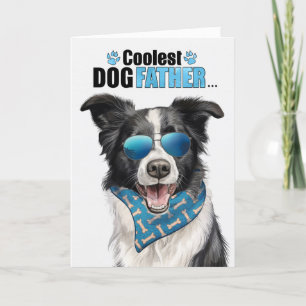 Border Collie Dog Coolest Dad Father's Day Holiday Card