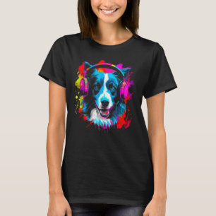 Border Collie Dog DJ Festival T-Shirt