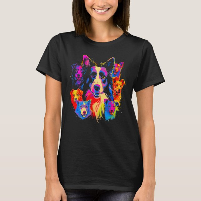 Border Collie Dog Family T-Shirt (Front)