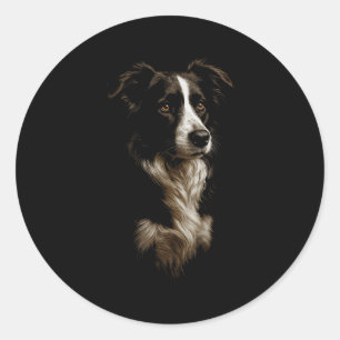 Border Collie Dog Gift For Men Women Dog Mom Dad P Classic Round Sticker