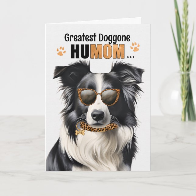 Border Collie Dog Greatest HuMOM Mother's Day Holiday Card (Front)