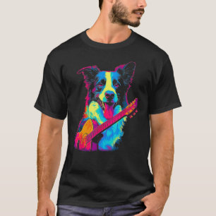 Border Collie Dog Guitar T-Shirt