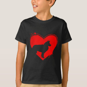 Border Collie Dog Heart Shape Valentine Dog Lovers T-Shirt