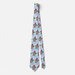 Border Collie Dog In snow Christmas Dog House Tie