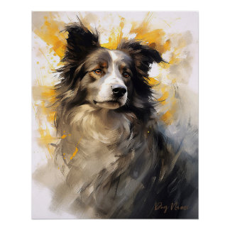 Border Collie dog in the wind 004 - Yacobsen Deros Poster